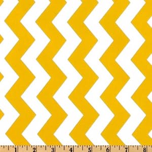 44'' Wide Michael Miller Summer Soiree Chevron Yellow/White Fabric By The Yard