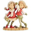 Enesco Heart of Christmas Boy and Girl Elf Dancing Figurine, 3.66-Inch