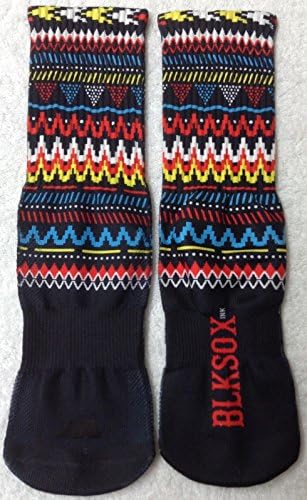 Large BLK SOX INK Navajo Aztec Print Sublimation Print Crew Socks L