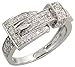 14 Karat Weissgold Guertelschnalle Diamanten Ring, mit 0.50 Karat Brilliantschliff Diamanten, (9mm) breit