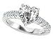 2.35 cttw 925 Sterling Silver 14K White Gold Plated Genuine Heart Shape White Topaz Engagement Ring - Gold Plated Silver