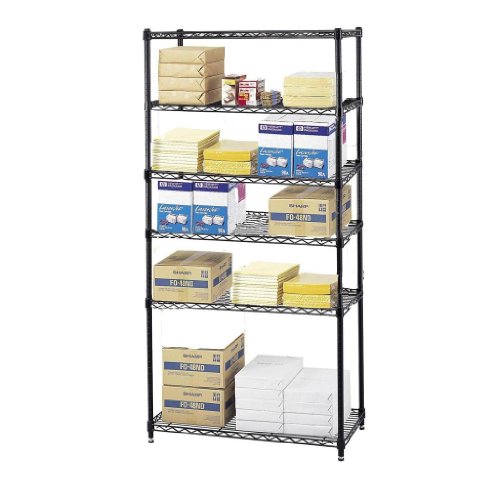18 X 24 x 54 6 tier Black Wire Shelving Bestseller! 24 X 24 x 54 5