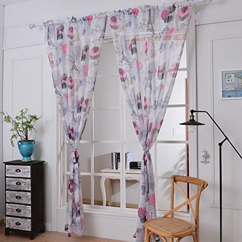 Curtains Decorative, Window Curtains Cake Print Bedroom Modern Lving Room Balcony Drape Door Valances, Curtains for Living Room