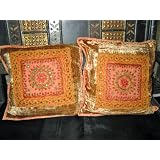 Designer Cushion Covers 2 Amber Yellow Pillow Toss