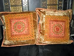 Designer Cushion Covers 2 Amber Yellow Pillow Toss