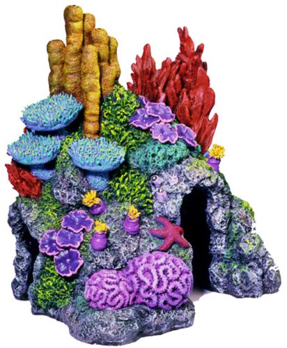 Exotic Environments Red Sea Hide-Away Aquarium Ornament, Ex Small, 6-Inch by 5-Inch by 6-1/2-Inch