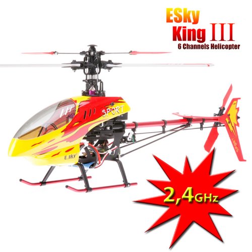 E-SKY 3D Profi 6-KANAL  HONEY BEE KING 3/III - 2,4GHz-EDITION! RC HUBSCHRAUBER/HELIKOPTER/HELI! Inkl. CRASH-KIT und sehr viel ZUBEHÖR!