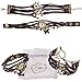 Belle (TM) Strap Butterfly Beads Leather Bracelet Wrist Watch Dark Brown+ Girls Charms Leather Weave +Bag