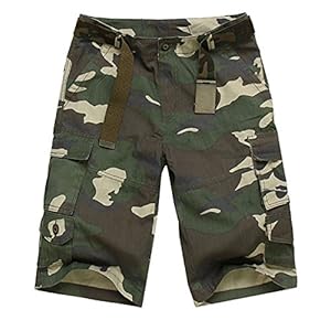 Aubig Work Wear Casual Pants Woodland Camo Camouflage Army Trousers Shorts Cotton Blend Asian Size S