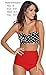 Angerella Polka High Waisted Cute Bikini Swimwear Bathing Suit(BKI031-R1-3XL), Red-Two, US12-14=Tag Size 3XL