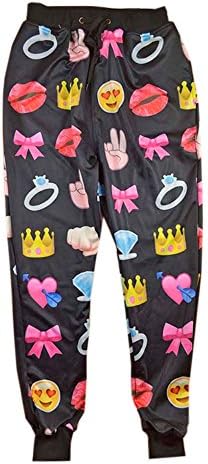 Emoji White 3D Sweatpants Joggers (Small, MOJI2)