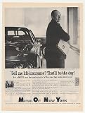 1961 Car Salesman Morris Baron MONY Insurance Photo Print Ad