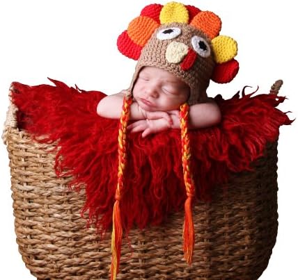 Melondipity Gobble Gobble Turkey Baby Hat - MultiColored Thanksgiving Beanie