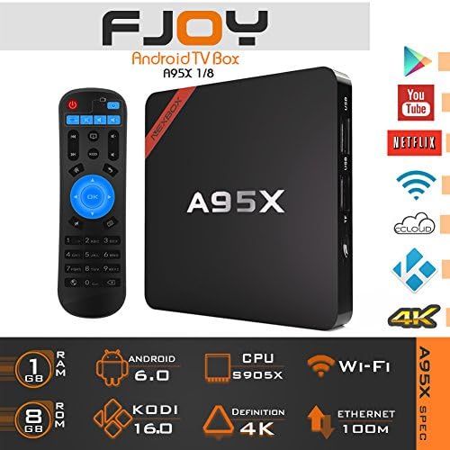 2016 Latest Amlogic S905X Quad Core NEXBOX A95X TV Box Android 6.0 XBMC Kodi 16.0 Fully Loaded Streaming Media Player 4K 1G/8G Wifi HD 1080P Smart Set Top Mini Pc TV Box