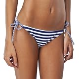 Xhilaration® Juniors Striped Side Tie Swim Bottom - Navy Blue/White