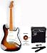 SX SST SE 3TS + GA1065 STCAD Sunburst Electric Guitar Package with Full Size Guitar, Amp, and Instructional DVD