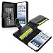 iPhone SE Case, Insten Leather Case with Wallet Compatible with Apple iPhone 5SE / 5S / 5, Black