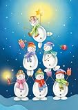 Snowman Pyramid Garden Flag