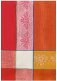 Waffle Weave 100% Cotton Honeybee Orange Dishtowel 18" X 28" Set / 6
