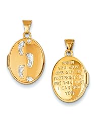 14k Footprints Locket
