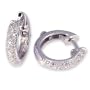1/4 Carat Diamond Hoop Earrings in White Gold (with Safety Lock)