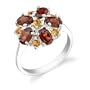 Sterling Silver 3.25 cts Oval Garnet Round Citrine Ring Size 9