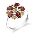 Sterling Silver Rhodium Finish 3.25 cts Oval Garnet Round Citrine Ring Size 9