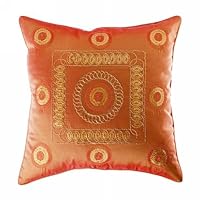 Decorative Orange Sequin Patterned Cushion Cover