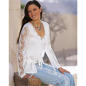 Crochet-sleeve Sweater
