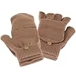 Winter Knit Flip Mitten Fingerless Gloves Glomitt Beige