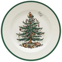 Spode Christmas Tree Dinner Plates, Set of 4