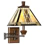 Walnut Mission Collection Plug-In Swing Arm Wall Lamp