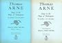 Thomas Arne: Songs to the Plays of Shakespeare for Medium Voice and Piano ~ Two Volume Set (13 Songs in All)