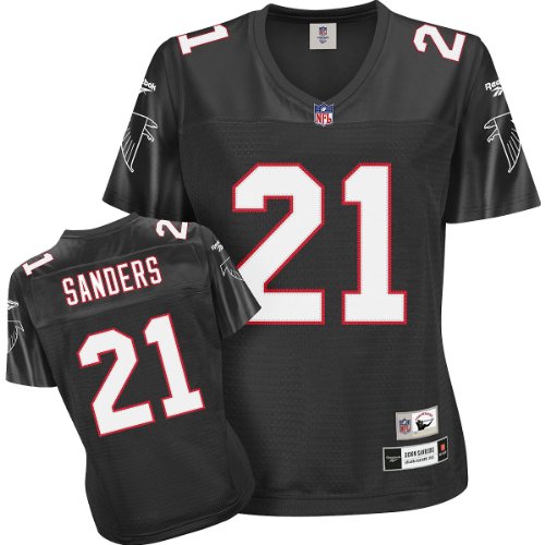 Deion Sanders Atlanta Falcons Black NFL Women's Premier Throwback Jersey - Small