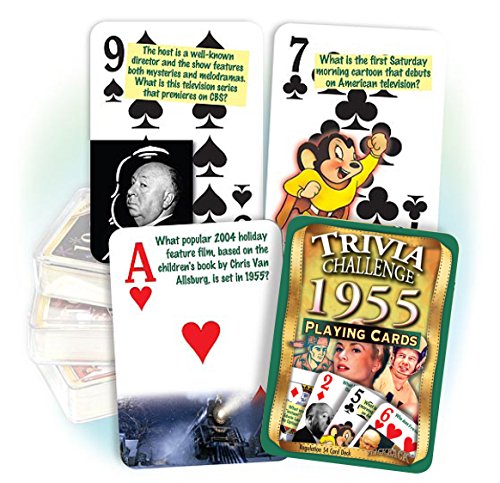 1955 Trivia Playing Cards: 61st Birthday or 61st Anniversary Gift