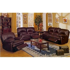 Dark Brown Leather Match Living Room Set