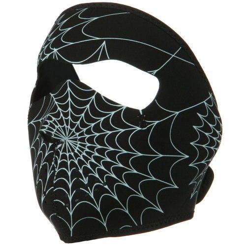  ZANheadgear Neoprene Glow in the Dark Spiderweb Face Mask