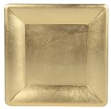 Caspari 10-Inch Square Lacquer Tray, Gold
