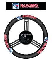 NHL New York Rangers Leather Steering Wheel Cover, One Size, Black
