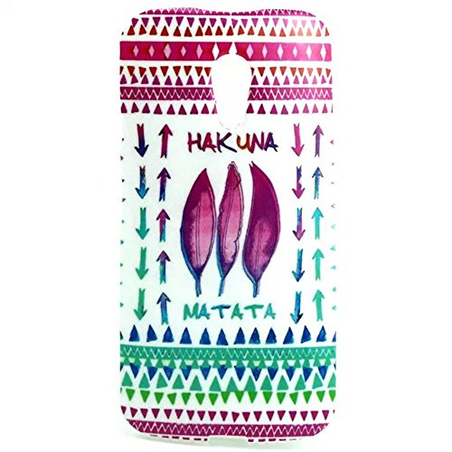 Motorola Moto G (2nd Generation) Case, IVY HAKUNA MATATA Feather Graphic,Snap-on TPU&IMD Soft Case Cover Skin For Motorola Moto G (2nd Generation)