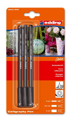 edding 1255 Calligraphy Pen Pack of 3 - Black edding 1255 Calligraphy Pen Pack of 3 - Black