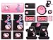 Hello Kitty Sanrio Hearts Design Auto Accessories Combo Floor Mats, Seat Covers, Steering Wheel Cover, 2 Cd Visors, 2 License Plate Frames, Sun Shade, Two Dice, One Air Freshener, One Gemz Bling Kit and Hearts Bench Seat Cover By UAA