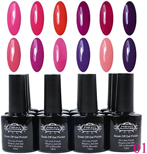Perfectsummer 12pcs Multi Color 10ml/pc Soak Off UV Gel Polish Nail Art