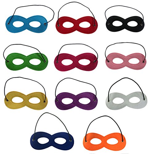 Boys&Girls Lovely Felt Kid's Superhero Mask Set of 11 with Different Color for Party