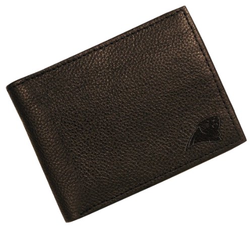 NFL Carolina Panthers Debossed Black Leather Bi-fold Wallet
