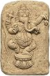 Dancing Ganesh Wall Relief from Angkor Wat, 10"H