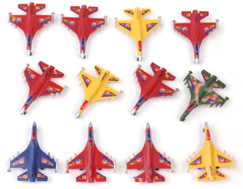 "Kids Authority Plastic Pull Back Air Planes -3"" to 4"" - 1 Dozen Assorted"