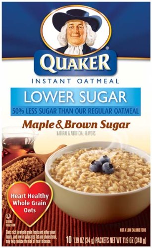 Quaker Oatmeal Instant Oatmeal Maple & Brown Sugar Lower Sugar – 12 Pack