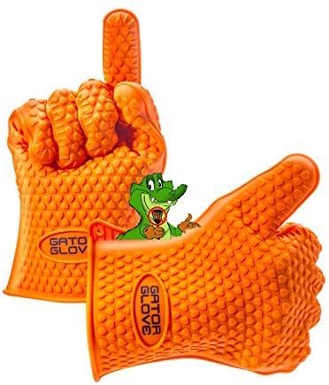 Silicone Gator Glove Replace Oven Safety Mitts and Barbecue Meat Handling Forks by Chill Enterprises