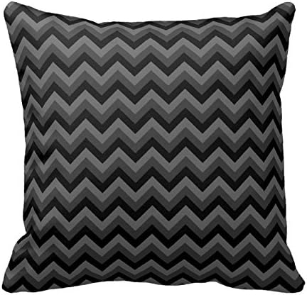 Cotton Stripe Pattern Pillowcase Black And Gray Zig Zag Pattern. Pillow Covers 18 x 18